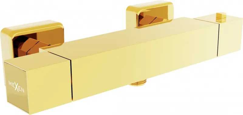 Mexen Cube miscelatore termostatico per doccia, oro - 77200-50