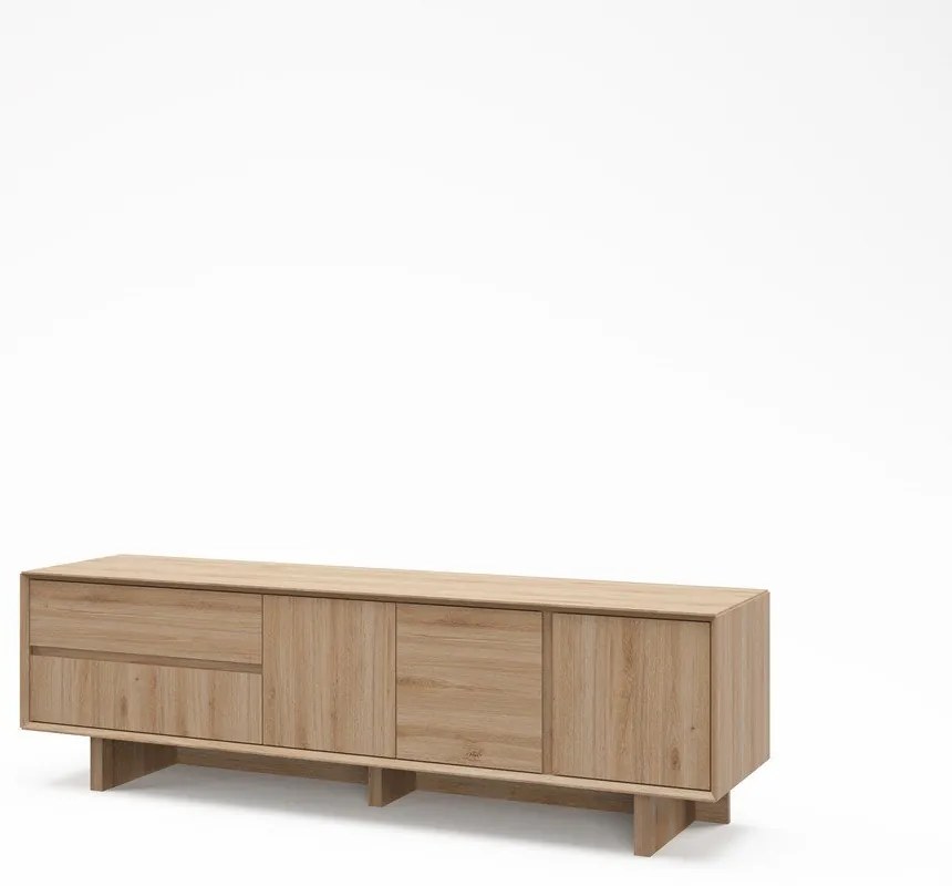 Mobile TV di colore naturale con effetto rovere 180x55x45 cm Carpi – Marckeric