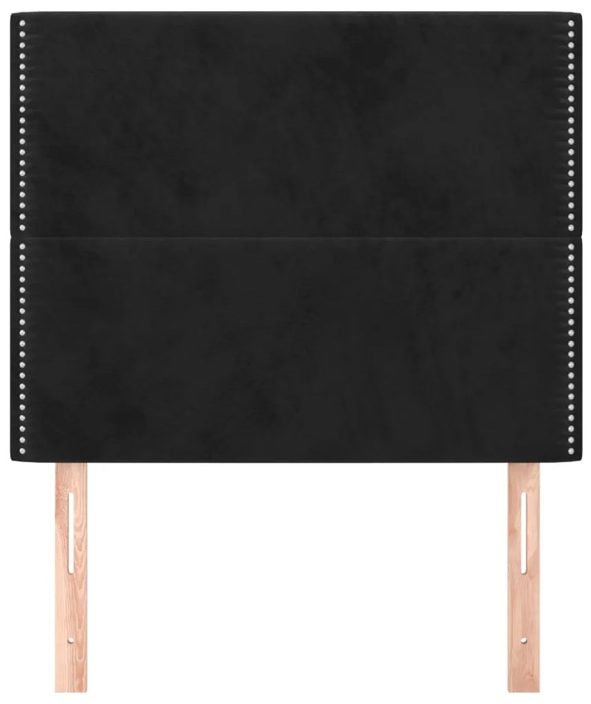 Testiere 2 pz nere 100x5x78/88 cm in velluto