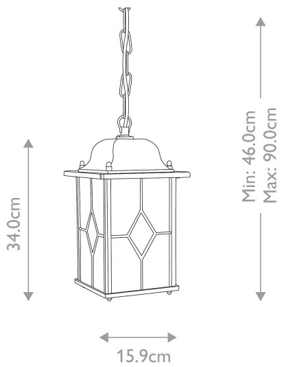 Elstead WX9 - Lampadario da esterno WEXFORD 1xE27/100W/230V IP23