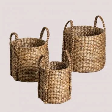 Set Di 3 Cestini Coyider Naturale - Sklum