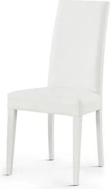 Sedia in ecopelle con gambe verniciate BIANCO mod. DENVER Set da 2 pezzi