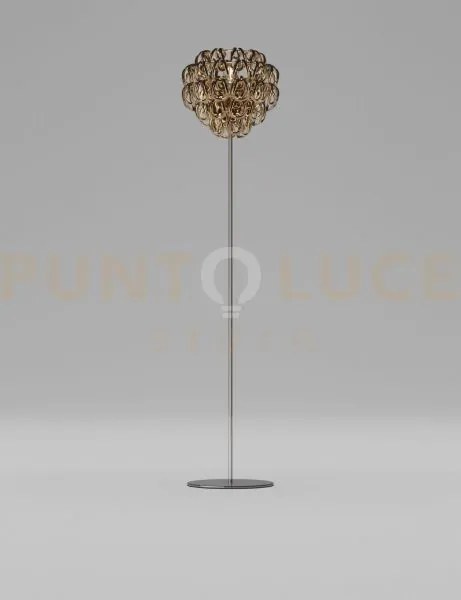 Giogali lampada da terra cristallo bronzo e cromo lucido 1 luce att...