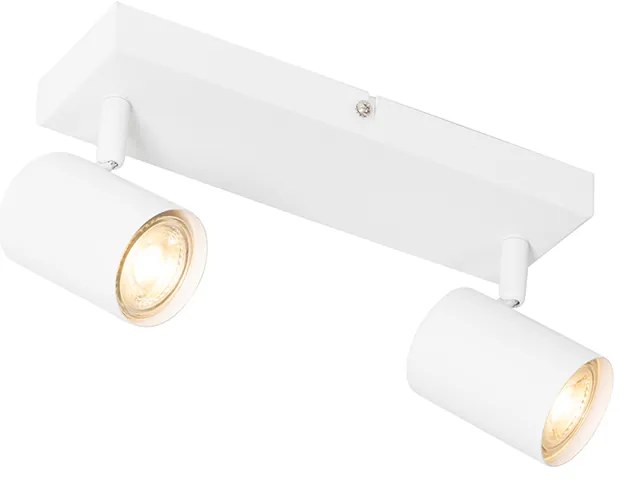 Plafoniera moderna bianca a 2 luci rettangolare regolabile - Jeana