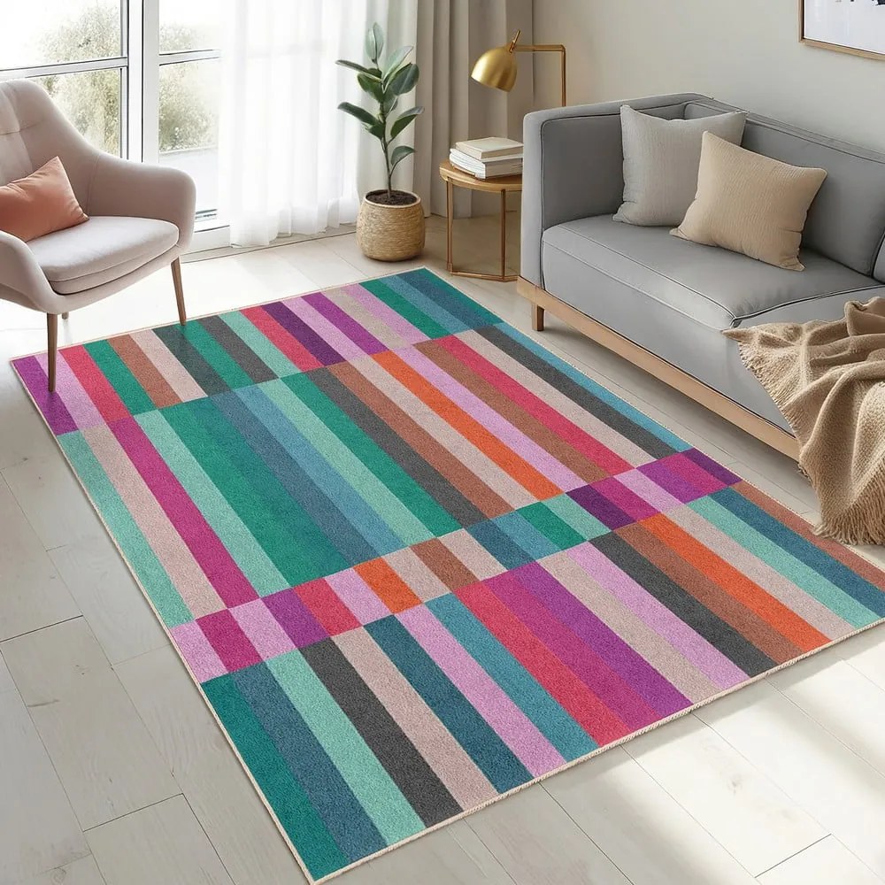 Tappeto turchese lavabile 80x150 cm Acid Rain – Mila Home