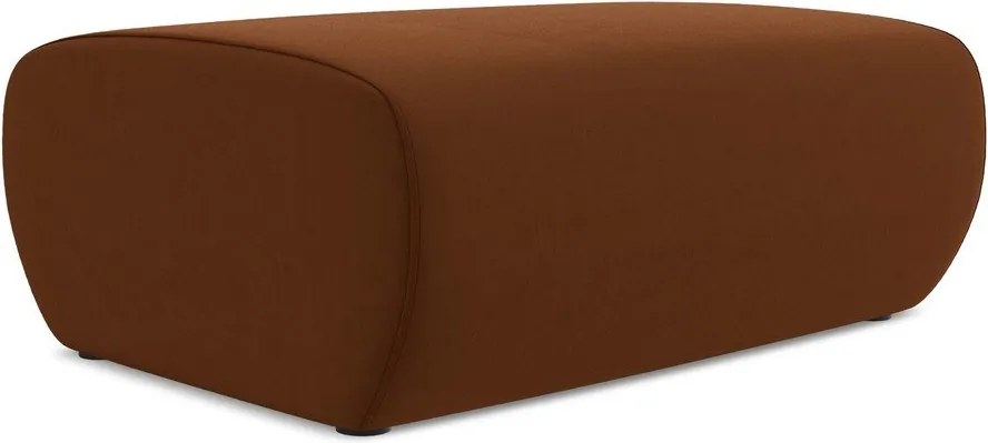 Poggiapiedi color terracotta con rivestimento in velluto Kapua – Makamii