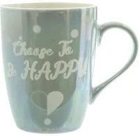 Tazza mug in azzurro perlato Choose To Be Happy