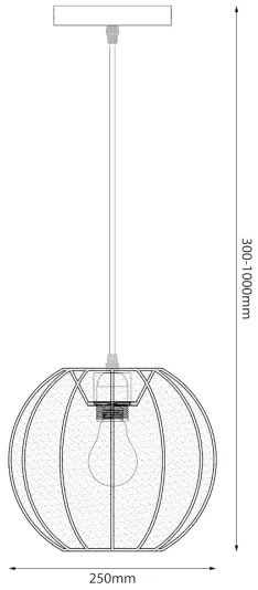 Lampada a sospensione su cavo DANA 1xE27/15W/230V Ø 25 cm, nero