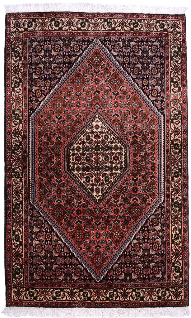 Bidjar Tappeto 100 x 150 Rosso (Iran) Annodato A Mano