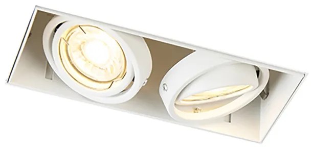 Set di 3 faretti a incasso bianchi GU10 orientabili senza cornice 2 luci - Oneon