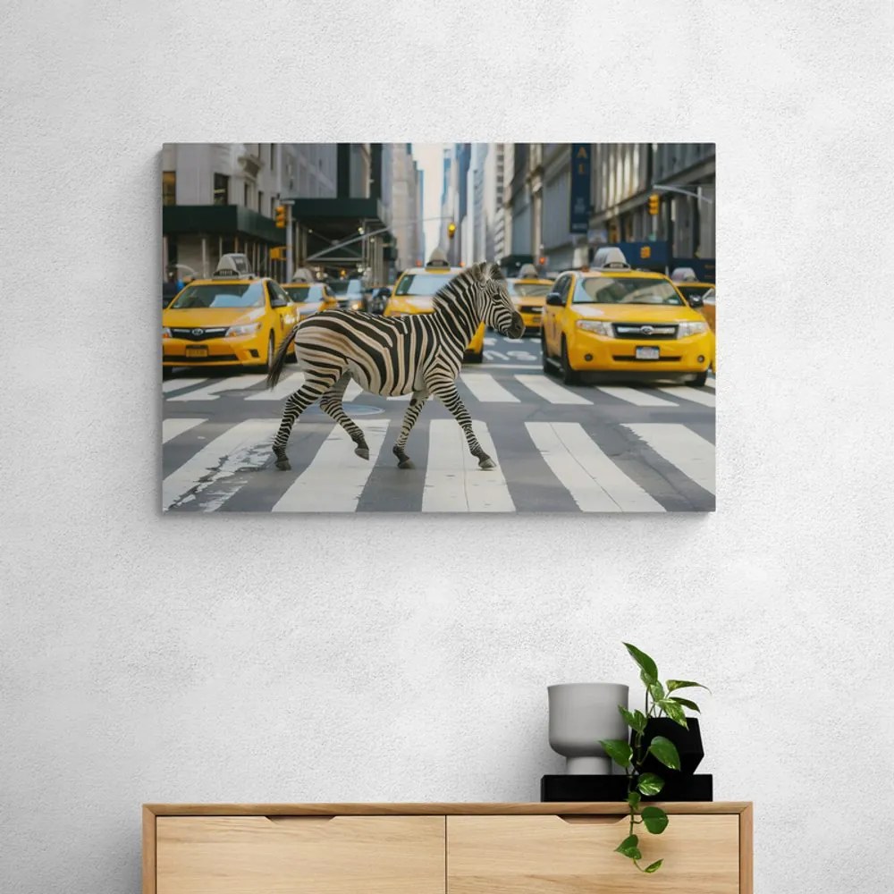 Quadro su tela – Zebra a New York