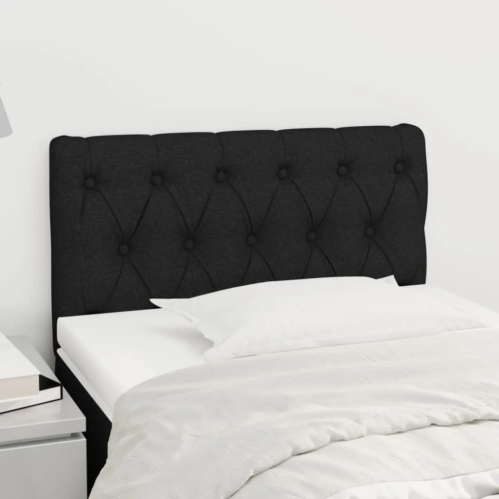 Testiera Nera 80 X 7 X 78/88 Cm İn Tessuto /
