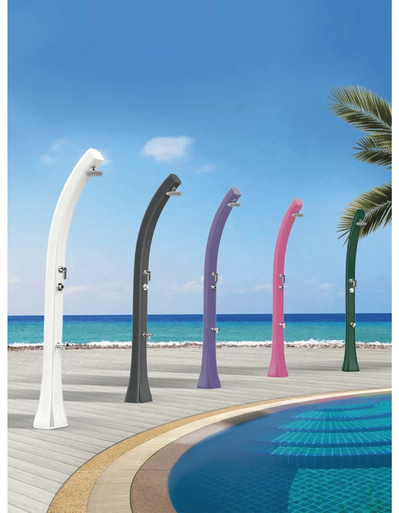 Doccia Solare Per Esterno 28 Lt Con Soffione Miscelatore e Lavapiedi Temporizzato Arkema "Happy Beach F530"