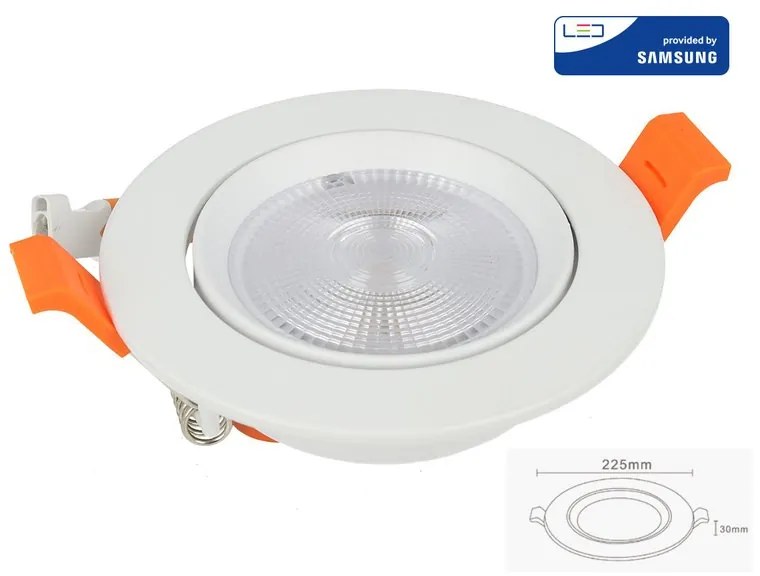 Faretto Led Da Incasso Orientabile 30W Cob Caldo 3000K Diametro 225mm Foro 195mm Chip Samsung SKU-21845