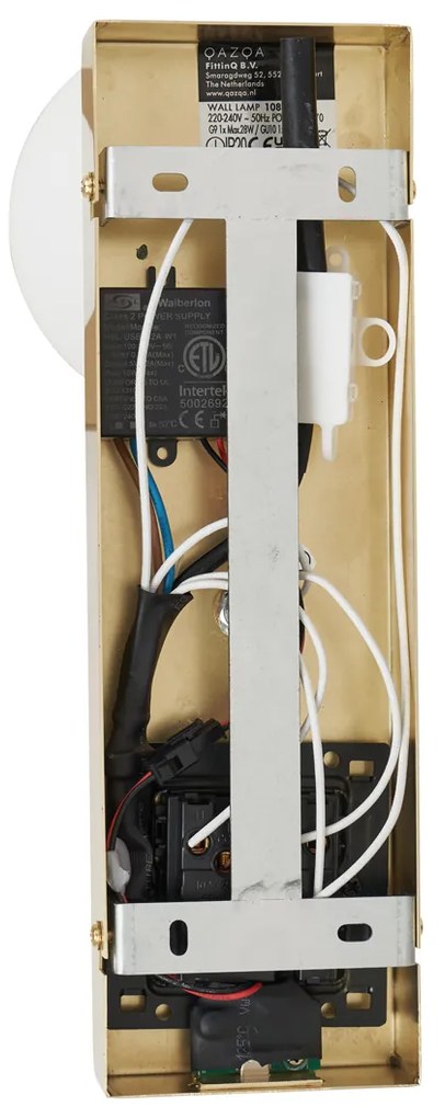 Lampada da parete moderna in ottone a 2 luci regolabile con porta USB-C - Lesly