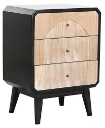 Comodino DKD Home Decor 48 x 35 x 66 cm Naturale Nero Legno