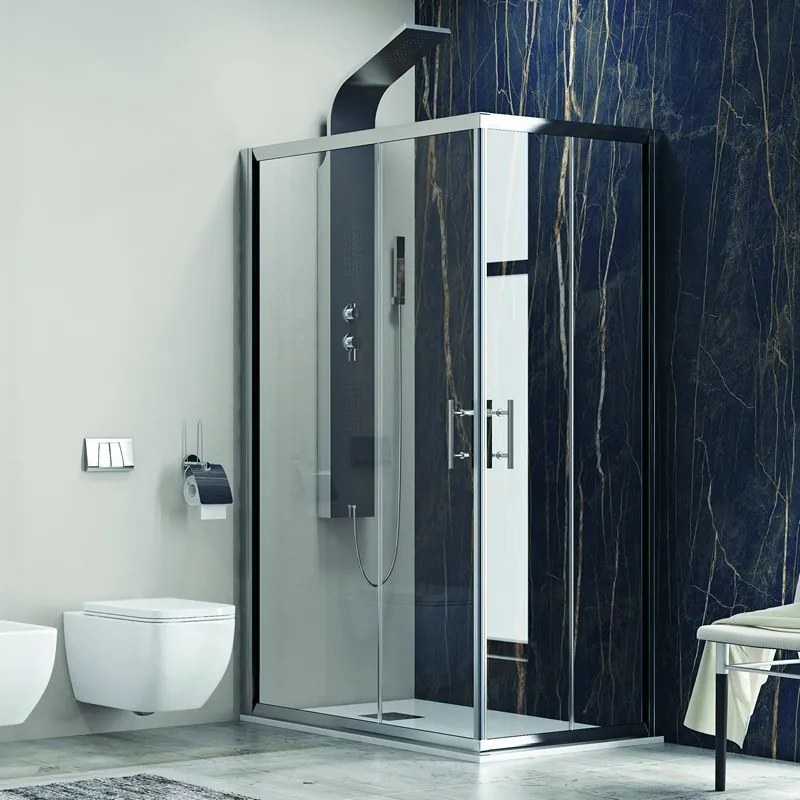 Box doccia 100x80 cm angolare cristallo trasparente KF1000 - KAMALU