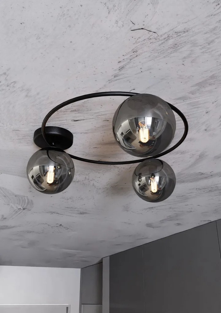 Lampada da soffitto in acciaio SOPRA 3 da interno 3xE14