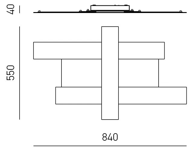 Plafoniera Contemporanea Doha Alluminio Nero 1 Luce Led 40W