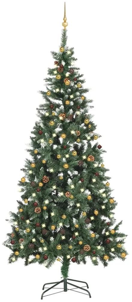 Albero di Natale Preilluminato con Palline 210 cm
