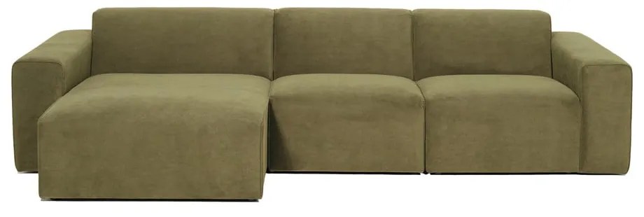 Divano angolare in velluto a coste verde (angolo sinistro) Sting - Scandic