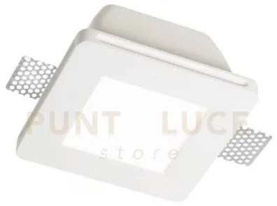 Samba square faretto da incasso 1 luce attacco gu10 12x12cm in gess...