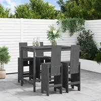 Set Bar da Giardino 5 pz Grigio in Legno Massello di Pinocod mxl 131566