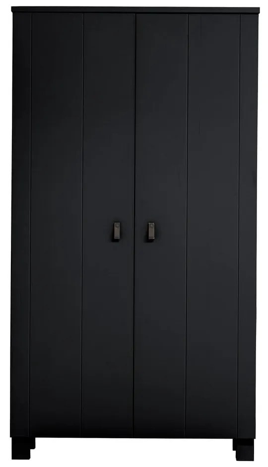 Armadio in pino nero 111x202 cm Ties - WOOOD