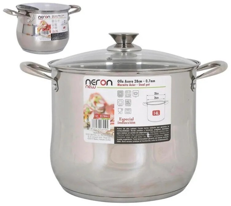 Casseruola Inde New Heron Acciaio Con coperchio Induzione (3L) - Ø 20 cm