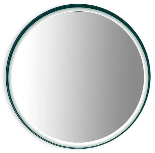 Specchio con illuminazione integrata completo di faretto bagno tondo L 80 x H 80 x P 5 cm