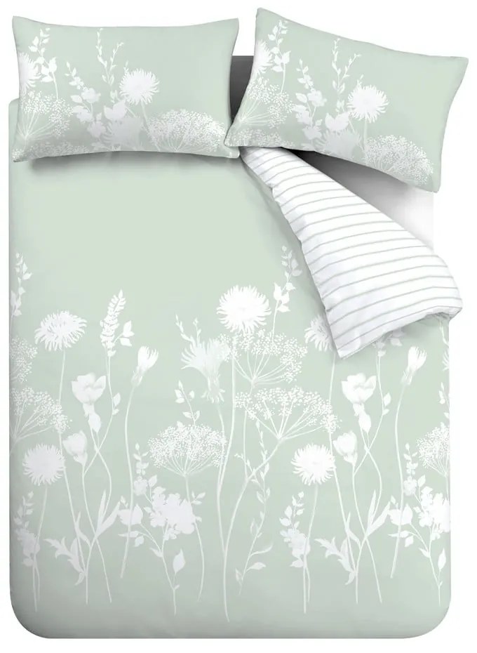 Biancheria da letto bianca e verde , 135 x 200 cm Meadowsweet Floral - Catherine Lansfield