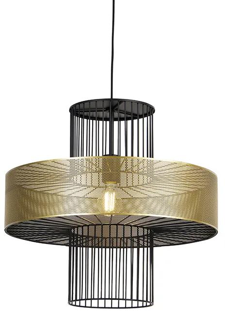 Lampada a sospensione design oro nero 50 cm - TESS