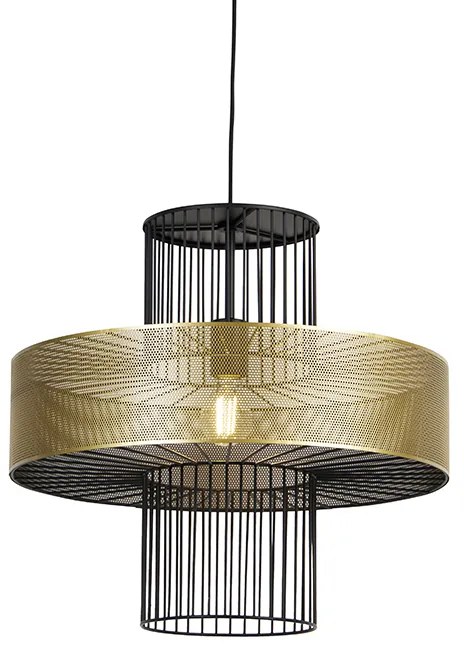 Lampada a sospensione di design oro con nero 50 cm - Tess