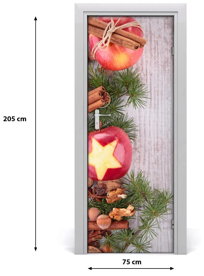 Adesivo per porta interna Mele di Natale 75x205 cm