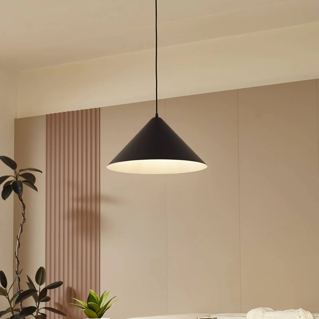 Lampada a sospensione Clarine Lindby, dimmerabile, Nero, Soggiorno / Sala da pranzo, Metallo, Moderno, Lampada a sospensione