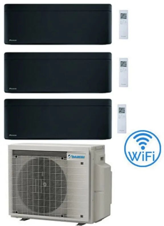 Climatizzatore garanzia italia Daikin Stylish Black WiFi Trial Split Inverter 9000 + 9000 + 12000 btu con u.e. 3MXM52A9 Classe a+++/a+++ novita' 2024