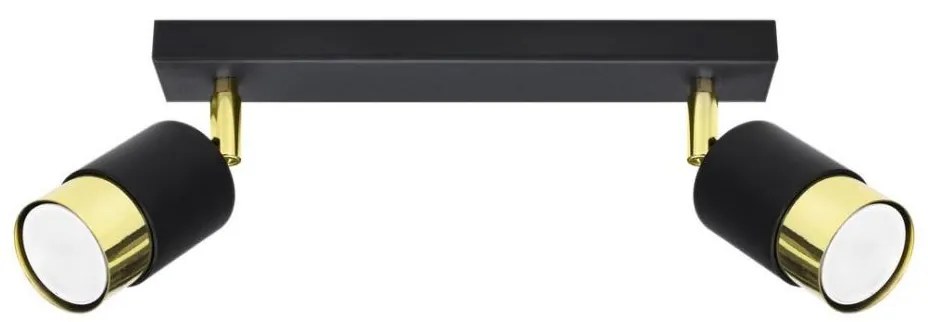 Sollux SL.1070 - Faretto NERO 2xGU10/40W/230V nero/oro