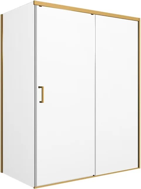 Porta doccia L 87-88 cm x H 200 cm per nicchia in vetro trasparente SP. 6 mm, profilo dorato, serie Jazz
