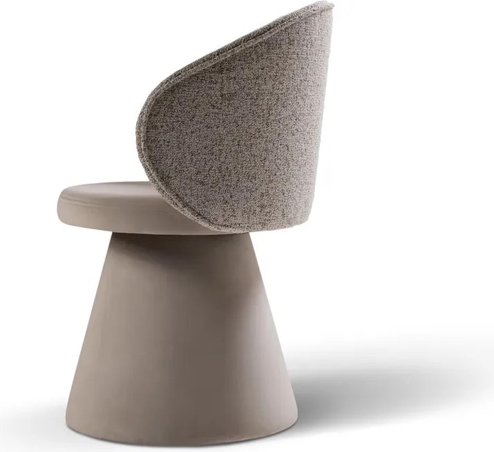 Poltrona beige con rivestimento in velluto Inez – Micadoni