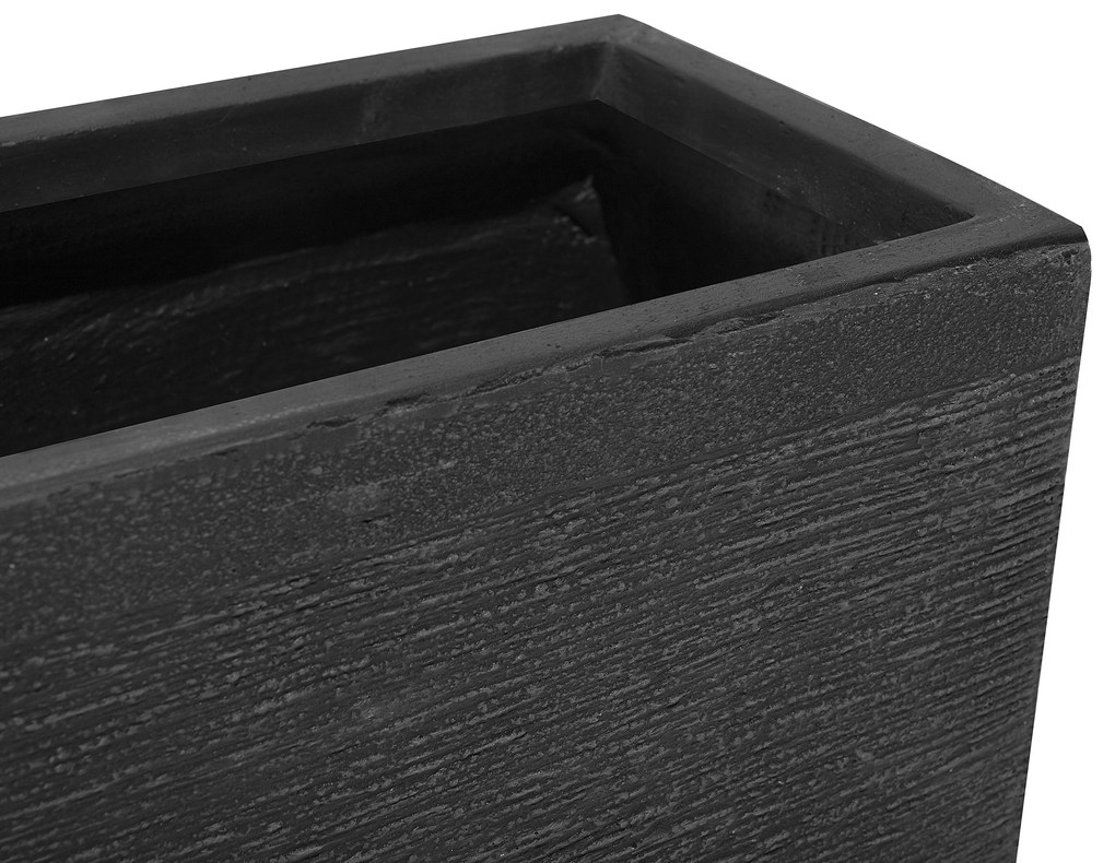 Vaso rettangolare nero da esterno 50 x 23 x 24 cm MYRA Beliani