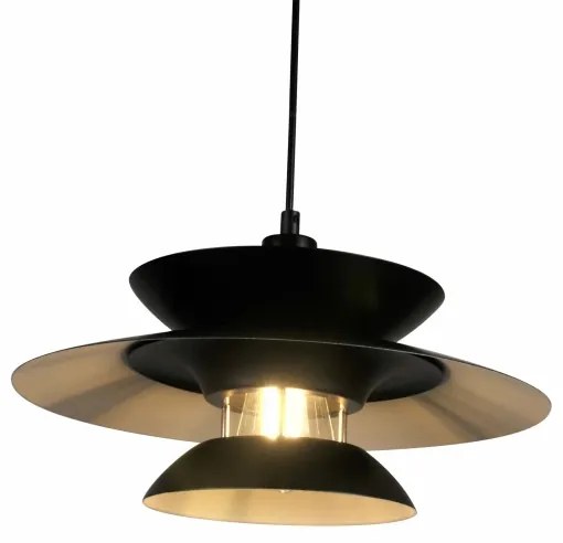 Lampadario a sospensione con filo BERIT 1xE27/20W/230V nero