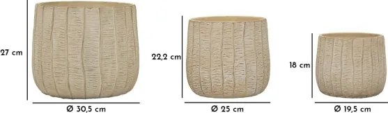 Cachepot Flake Set 3 Pz Cm 30,5X27-25X22,2-19,5X18