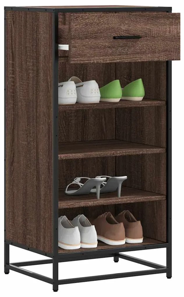Scarpiera Rovere Marrone 48x38x97,5 Cm İn Legno Multistrato /