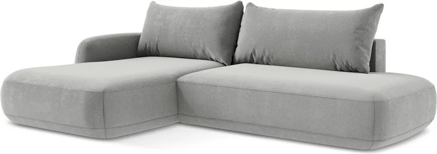 Divano angolare grigio chiaro allungabile (con penisola a sinistra/con chaise lounge) Hale – Makamii