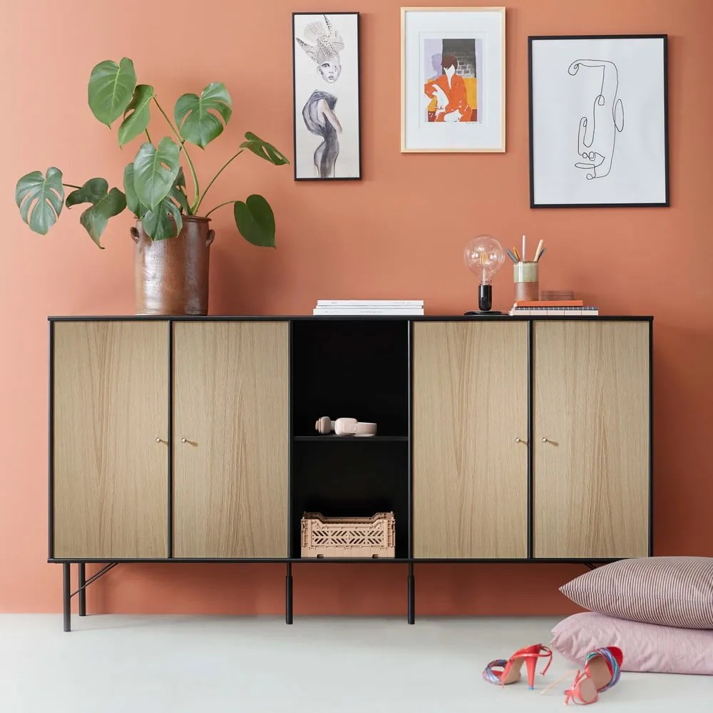 Cassettiera nera in rovere, 169 x 89 cm Mistral Kubus - Hammel Furniture