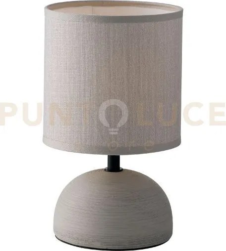 Lumetto furore grigio 1 luce attacco e14 14x24cm in ceramica e para...