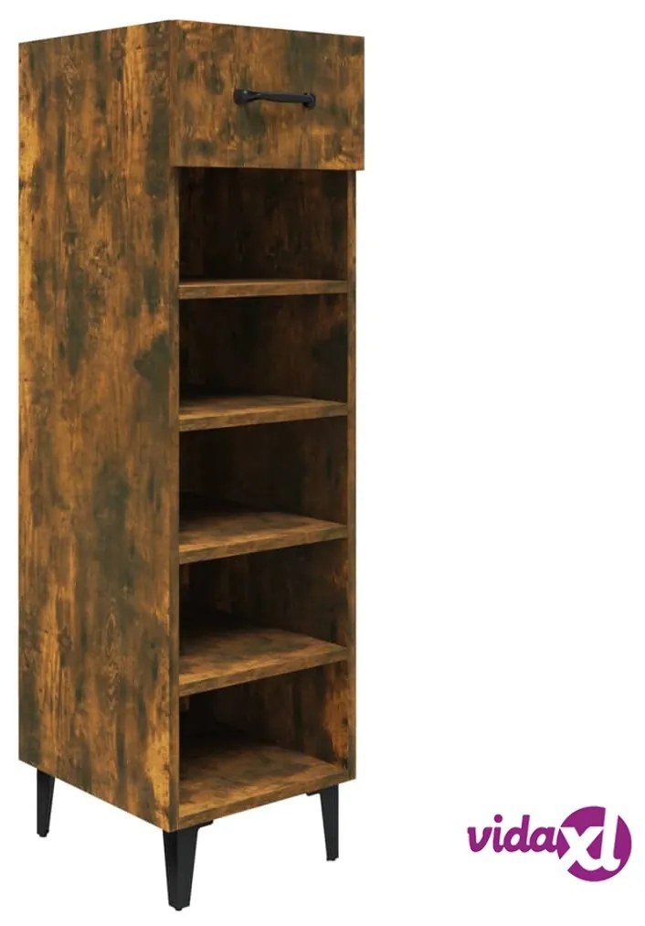 vidaXL Scarpiera Rovere Fumo 30x35x105 cm in Legno Multistrato