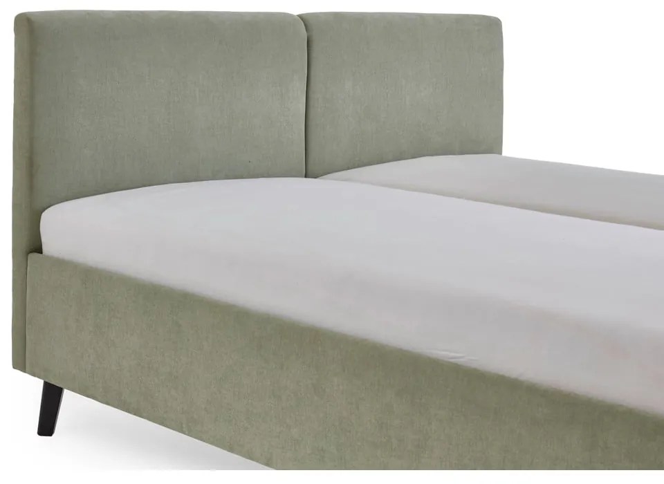 Letto matrimoniale imbottito verde chiaro con rete inclusa 160x200 cm Piano – Meise Möbel