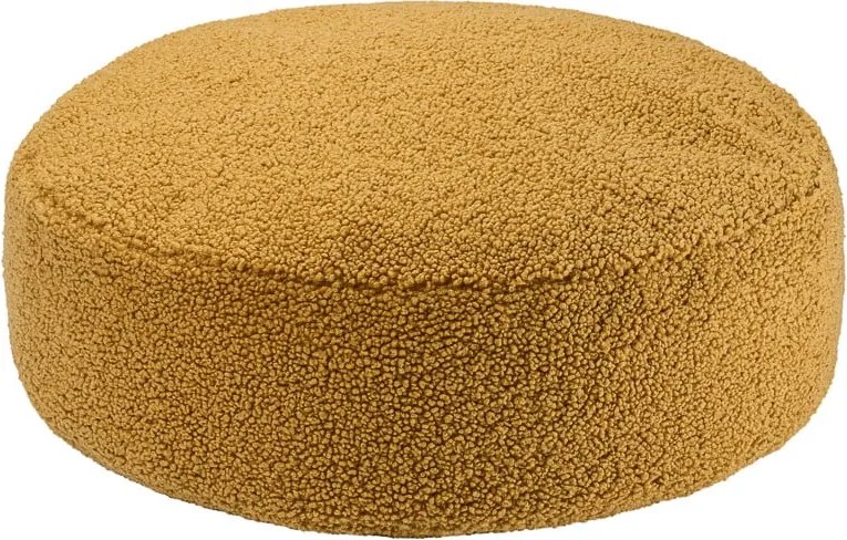 Pouf a sacco per bambini marrone con rivestimento in bouclé Round – Wigiwama