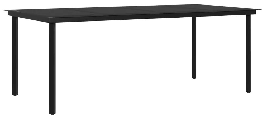 Set da pranzo da giardino 7 pz con cuscini grigio e nero
